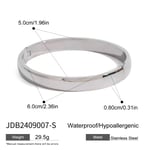 Silver color / 1 Piece Simple Classic Style Geometric Shape Stainless Steel  Gold Color Women's Bangle Picture6